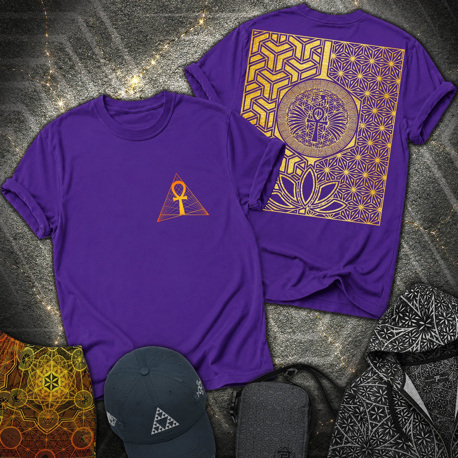 Ankh Egypt 2 Sided T-Shirt - Ankh Egypt 2 Sided T-Shirt - Purple