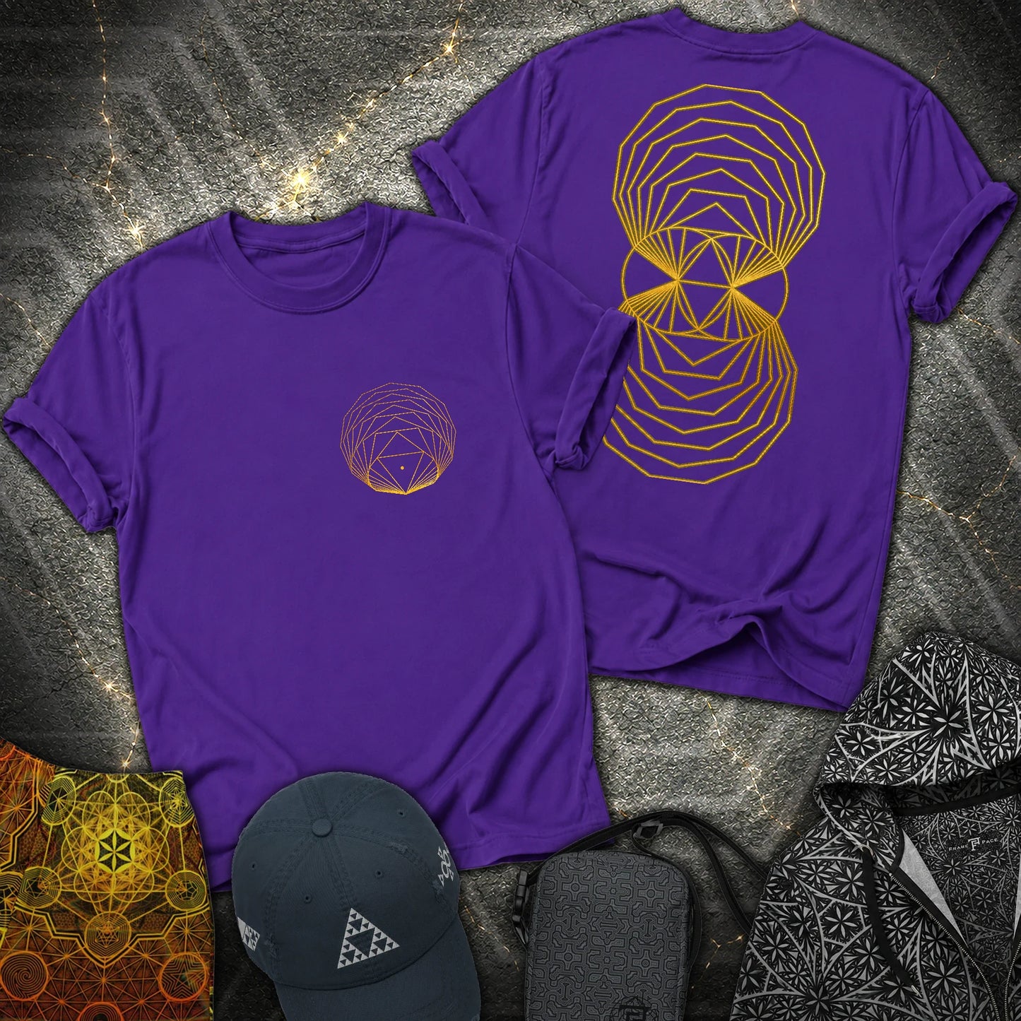Regular Polygons Geometry 2 Sided T-Shirt - Regular Polygons Geometry 2 Sided T-Shirt - Purple