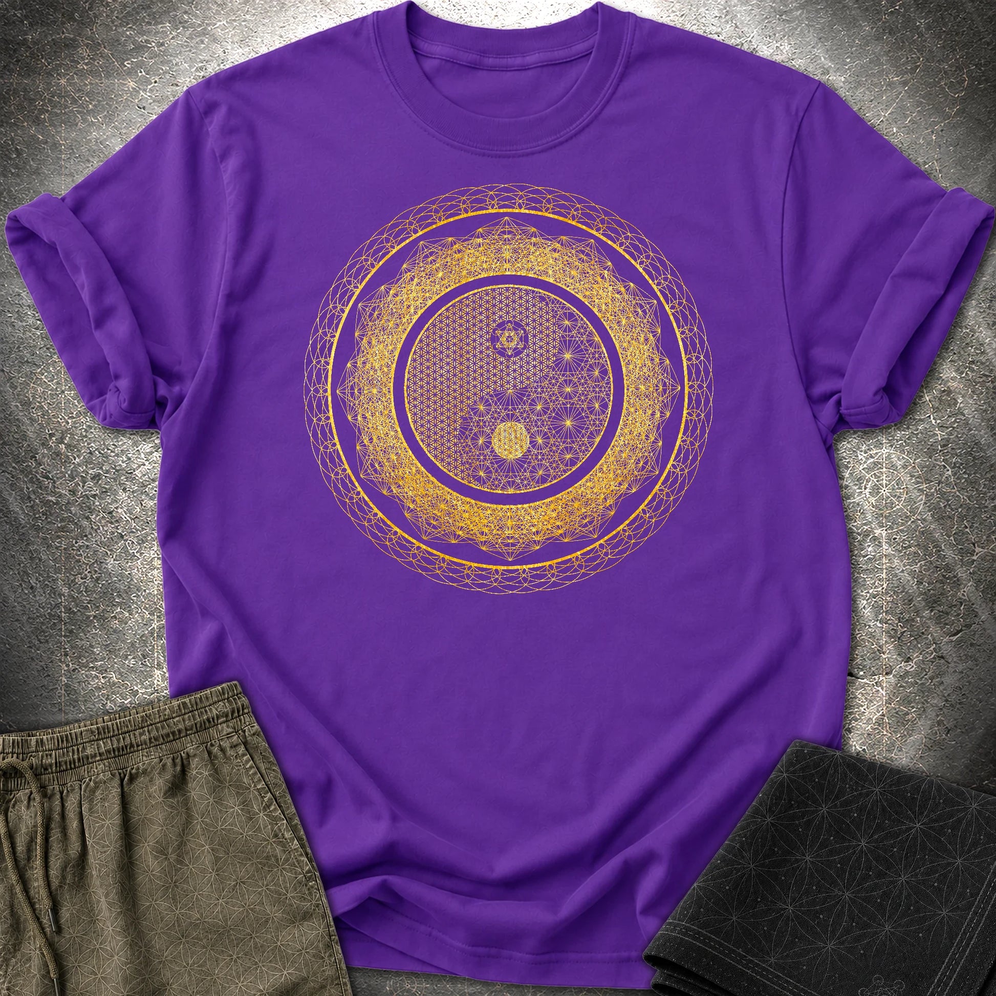Yin Yang Gold T-Shirt - Yin Yang Gold T-Shirt - Purple