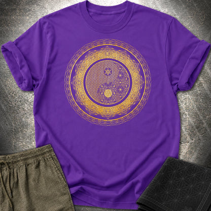 Yin Yang Gold T-Shirt - Yin Yang Gold T-Shirt - Purple