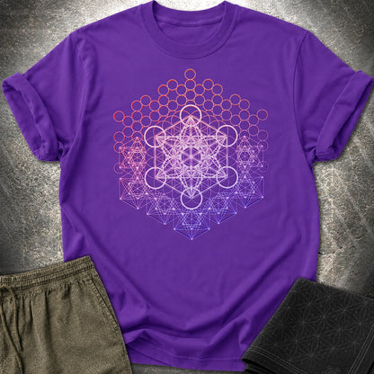 Metatron And Flower Connection T-Shirt - Metatron And Flower Connection T-Shirt - Purple
