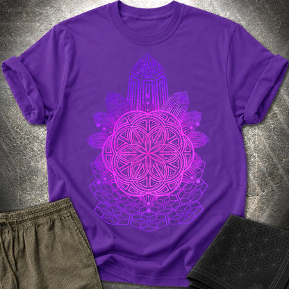 Crystal Seed Sacred Geometry T-Shirt - Crystal Seed Sacred Geometry T-Shirt - Purple