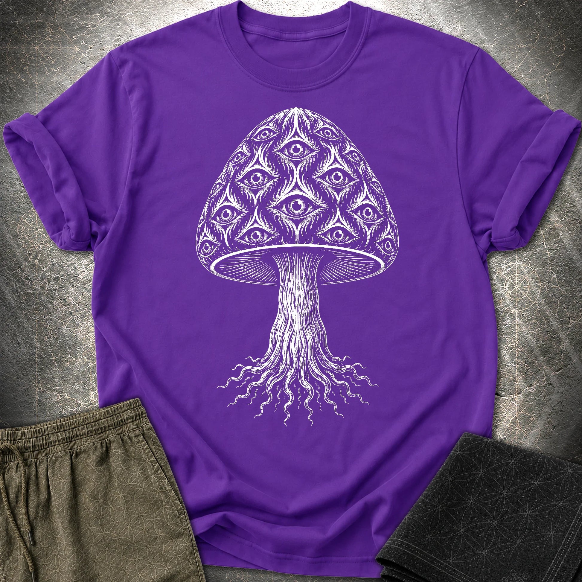 All-Seeing Mushroom - All-Seeing Mushroom T-Shirt - Purple