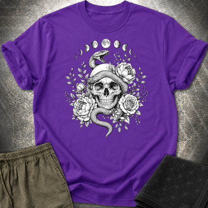Skull Snake Moon Phases - Skull Snake Moon Phases T-Shirt - Purple