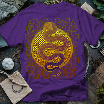 Shipibo Kene Cosmic Snake T-Shirt