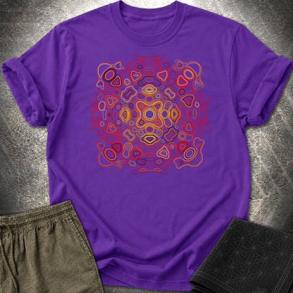 Psychedelic Mandala Trippy Hippie Groovy Pattern T-Shirt - Psychedelic Mandala Trippy Hippie Groovy Pattern T-Shirt - Purple
