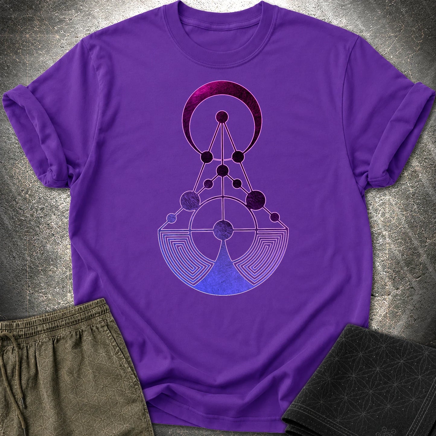 Crop Circle Antenna T-Shirt - Crop Circle Antenna T-Shirt - Purple