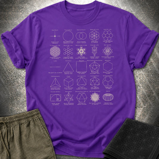 Sacred Geometry Figures T-Shirt - Sacred Geometry Figures T-Shirt - Purple
