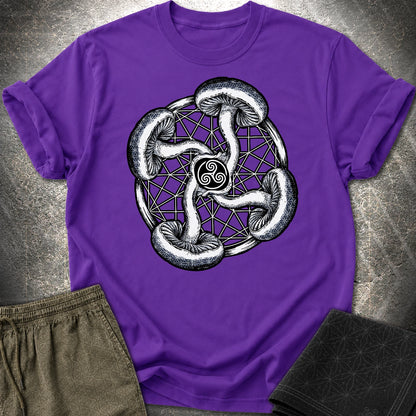 Fungal Flow of the Triskelion T-Shirt - Fungal Flow of the Triskelion T-Shirt - Purple