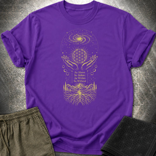 As Above So Below Flower Of Life T-Shirt - As Above So Below Flower Of Life T-Shirt - Purple