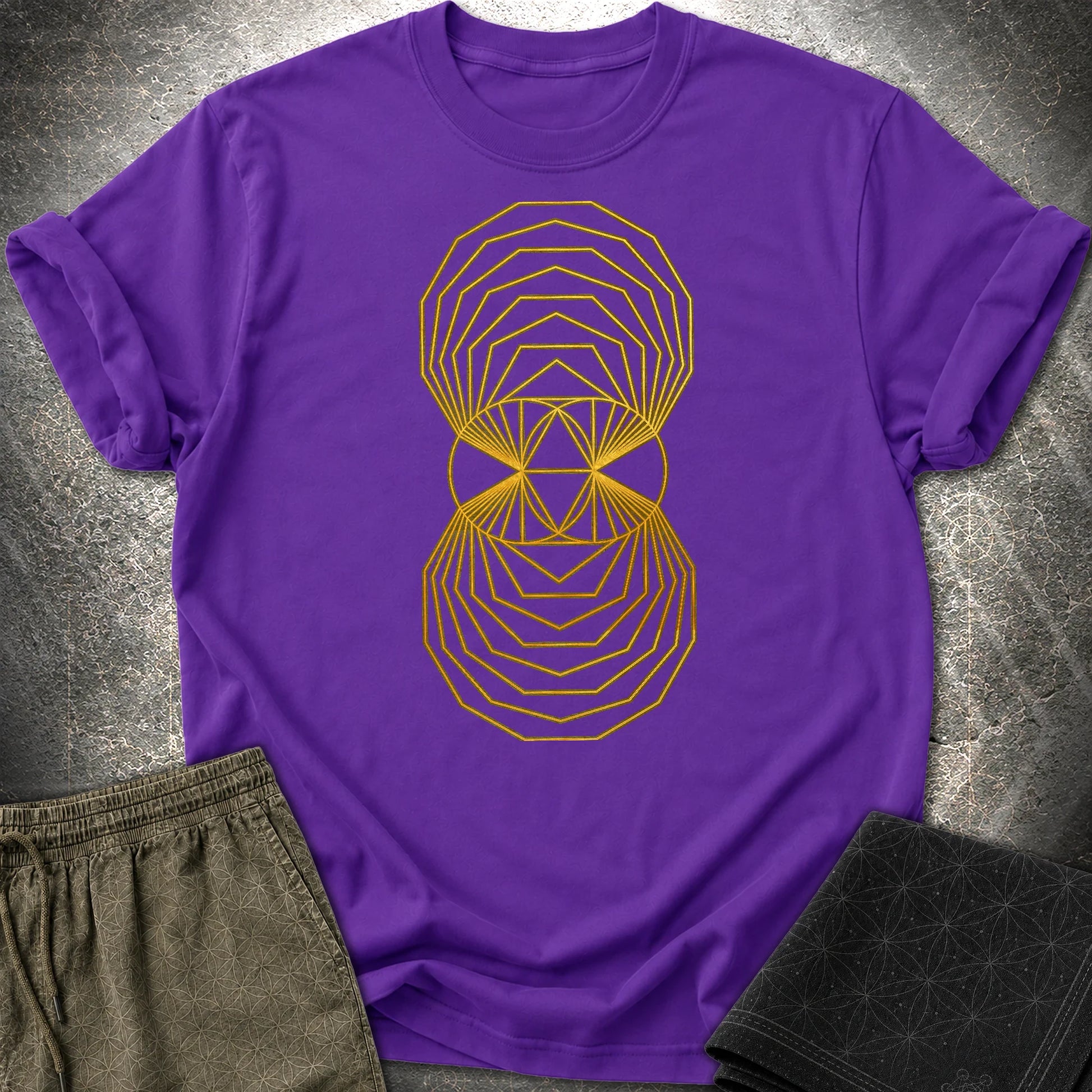 Regular Polygons Vesica Picsis T-Shirt - Regular Polygons Vesica Picsis T-Shirt - Purple