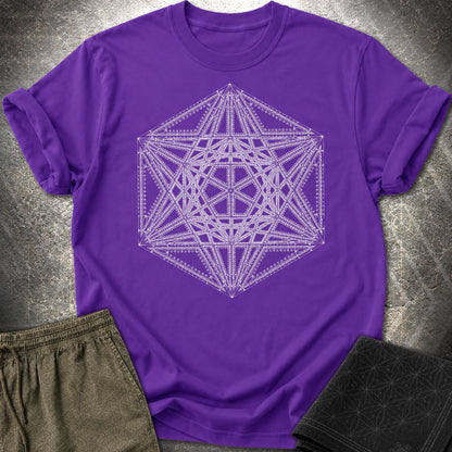 Organic Metatron's Cube T-Shirt - Organic Metatron's Cube T-Shirt - Purple