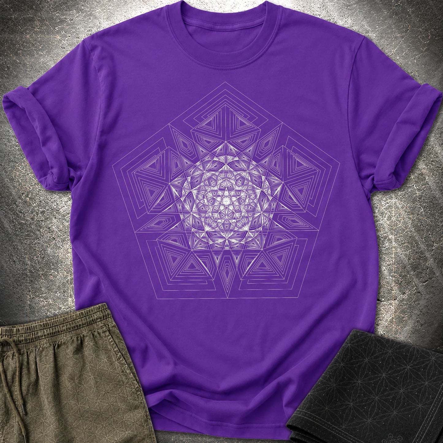 Pentagon Mosaic T-Shirt - Pentagon Mosaic T-Shirt - Purple