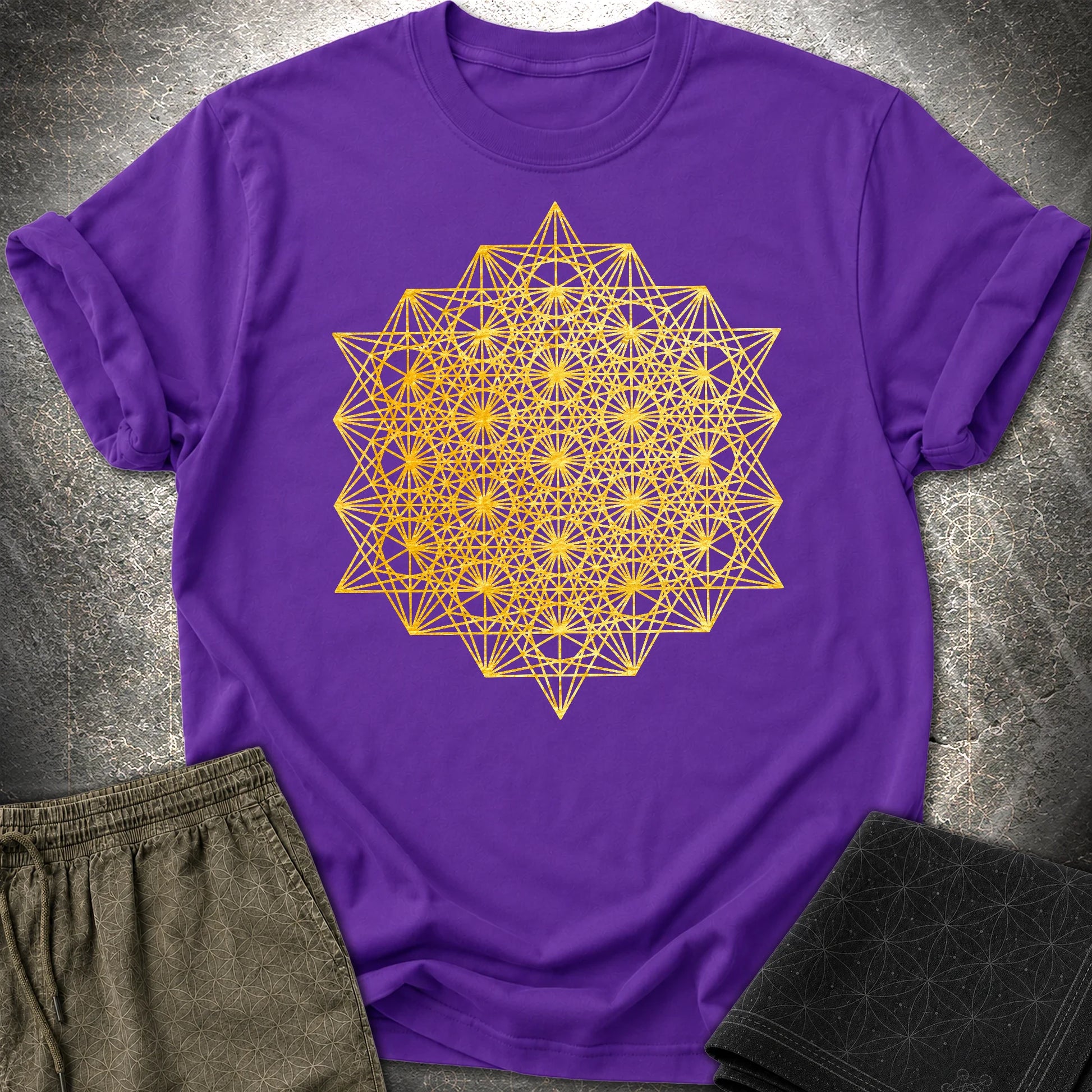 64 Tetrahedron T-Shirt - 64 Tetrahedron T-Shirt - Purple