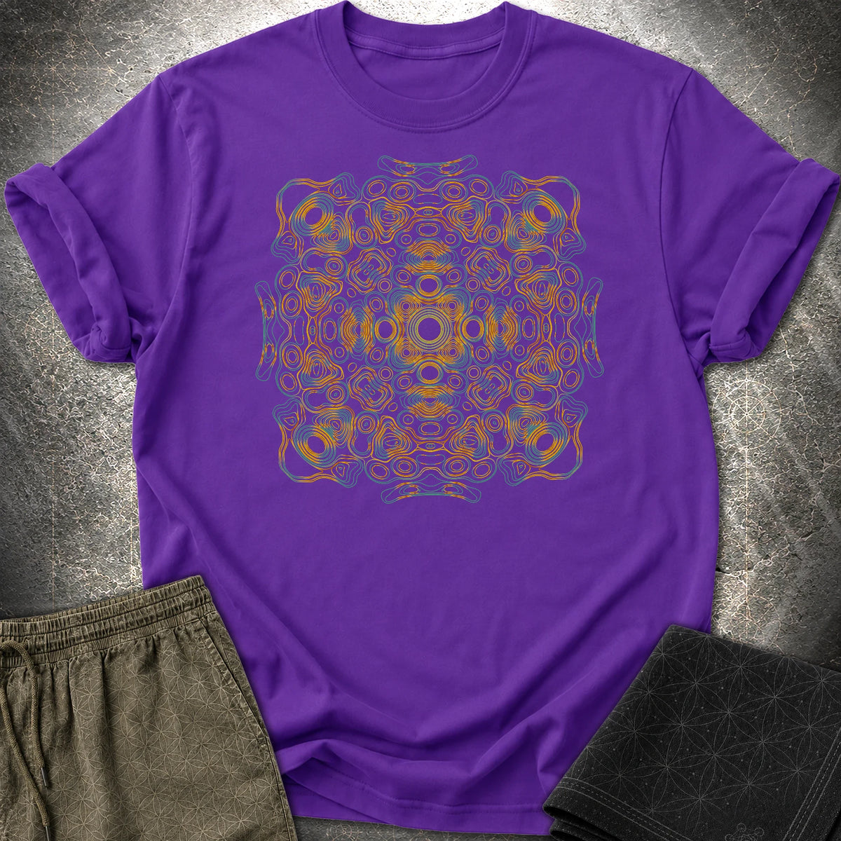 Psychedelic Mandala Boho Hippie Kaleidoscope T-Shirt - Psychedelic Mandala Boho Hippie Kaleidoscope T-Shirt - Purple
