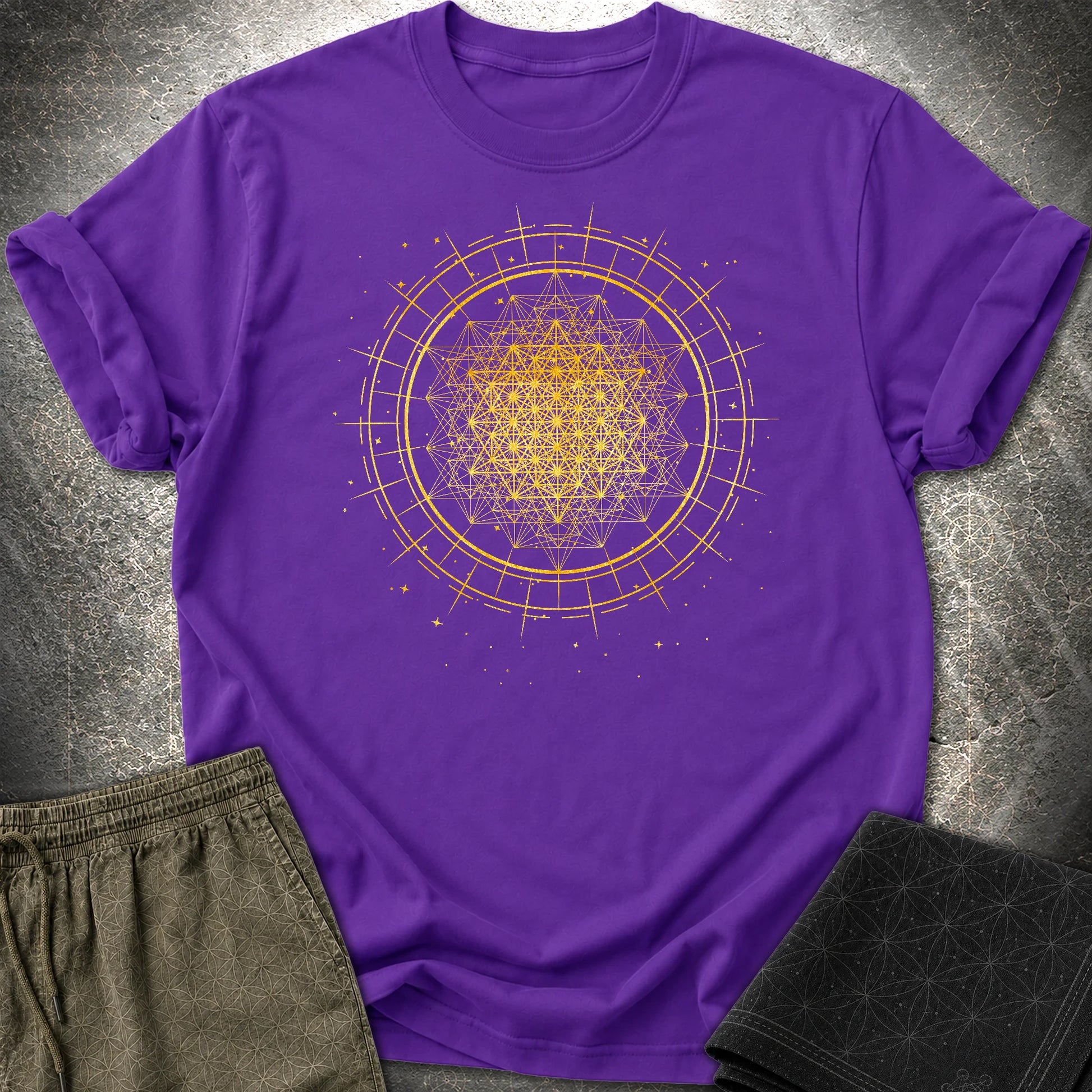 Radiating 64 Tetrahedron T-Shirt - Radiating 64 Tetrahedron T-Shirt - Purple