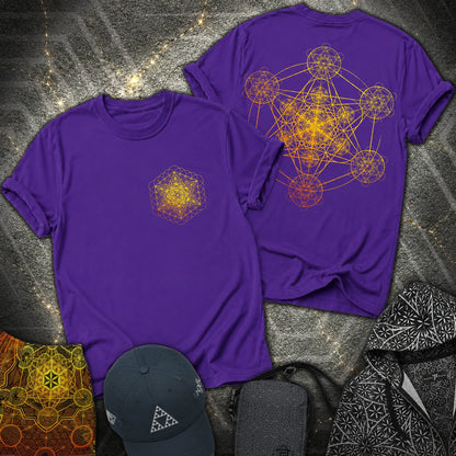 Fractal Metatron Universe 2 Sided T-Shirt - Fractal Metatron Universe 2 Sided T-Shirt - Purple