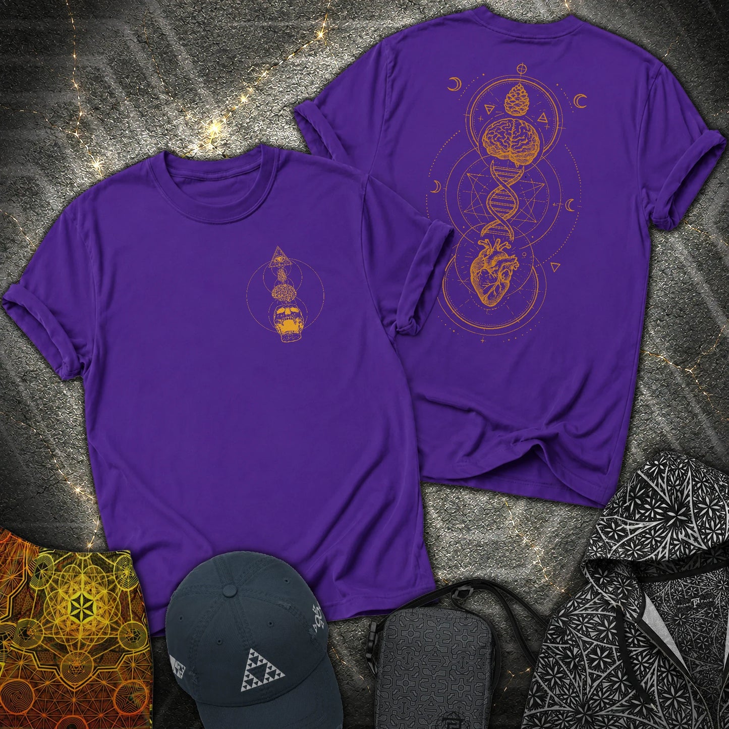 Tools Of The Trade Brain-Heart Coherence 2 Sided T-Shirt - Tools Of The Trade Brain-Heart Coherence 2 Sided T-Shirt - Purple