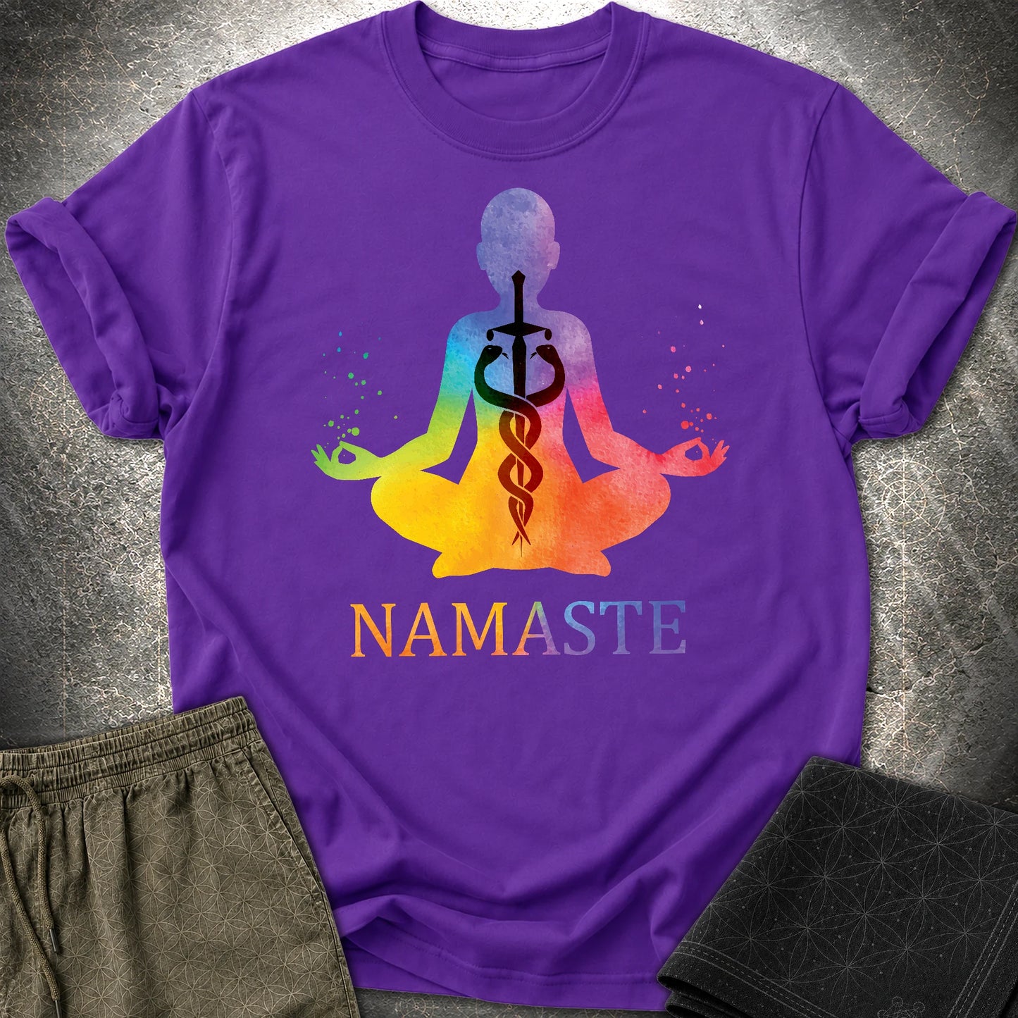 Caduceus Kundalini T-Shirt - Caduceus Kundalini T-Shirt - Purple