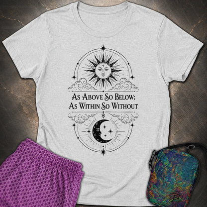 As Above So Below Sun Moon - As Above So Below Sun Moon Womens T-Shirt - RS Sport Grey