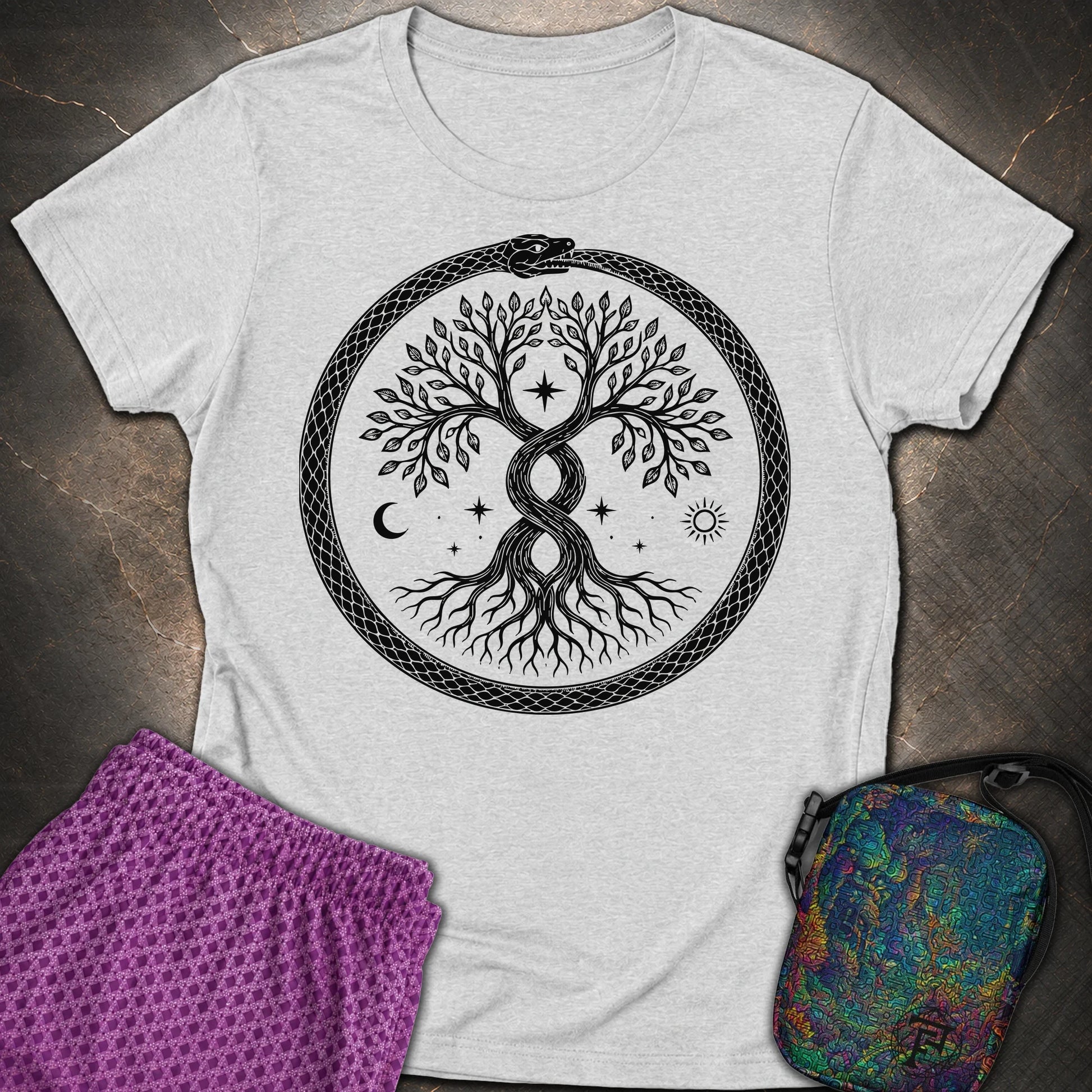 888 Ouroboros Tree Womens T-Shirt - 888 Ouroboros Tree Womens T-Shirt - RS Sport Grey