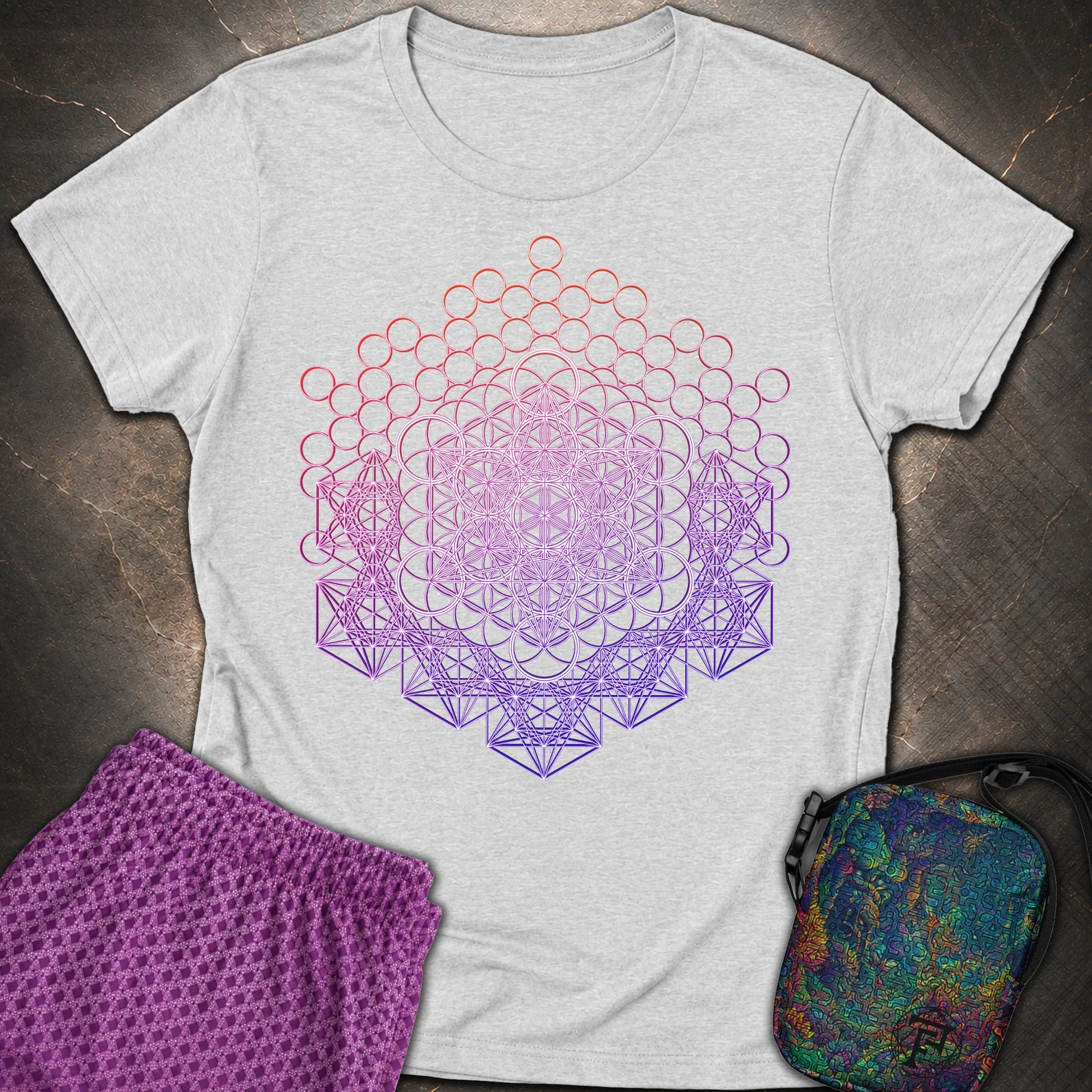 Metatron And Flower Connection - Metatron And Flower Connection Women's T-Shirt - RS Sport Grey
