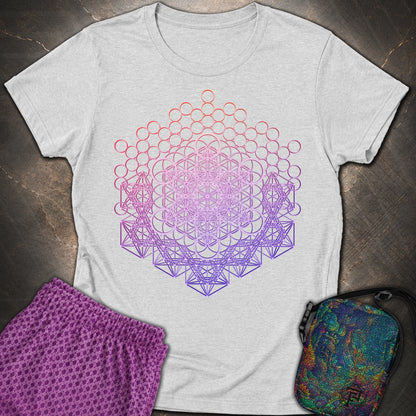 Metatron And Flower Connection - Metatron And Flower Connection Women's T-Shirt - RS Sport Grey