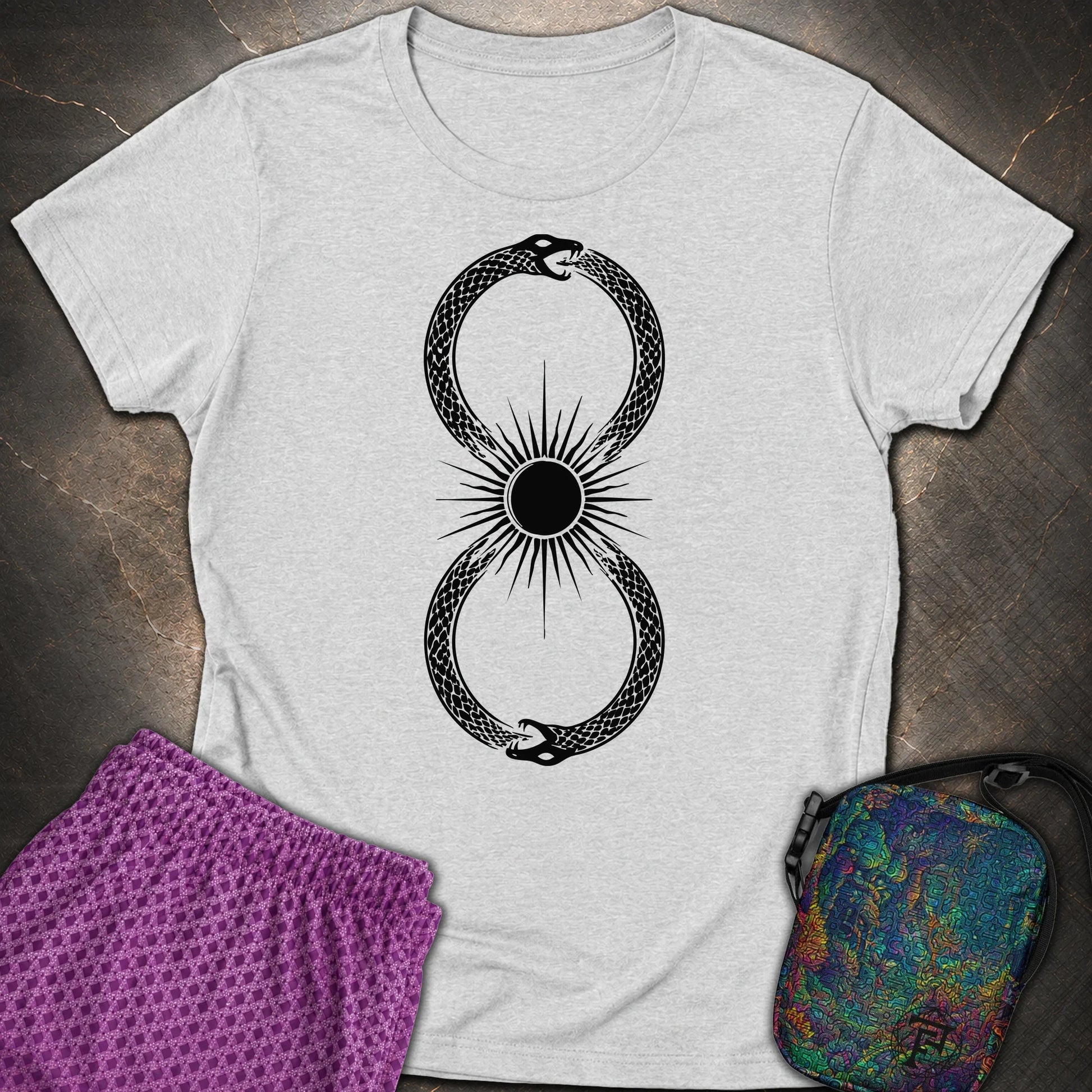 Ouroboros Sun - Ouroboros Sun Womens T-Shirt - RS Sport Grey