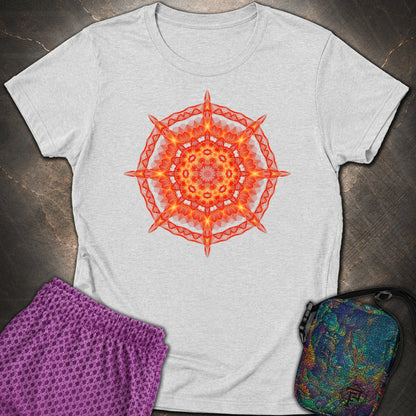 Radiant Geometry Portal Mandala - Radiant Geometry Portal Mandala Womens T-Shirt - RS Sport Grey