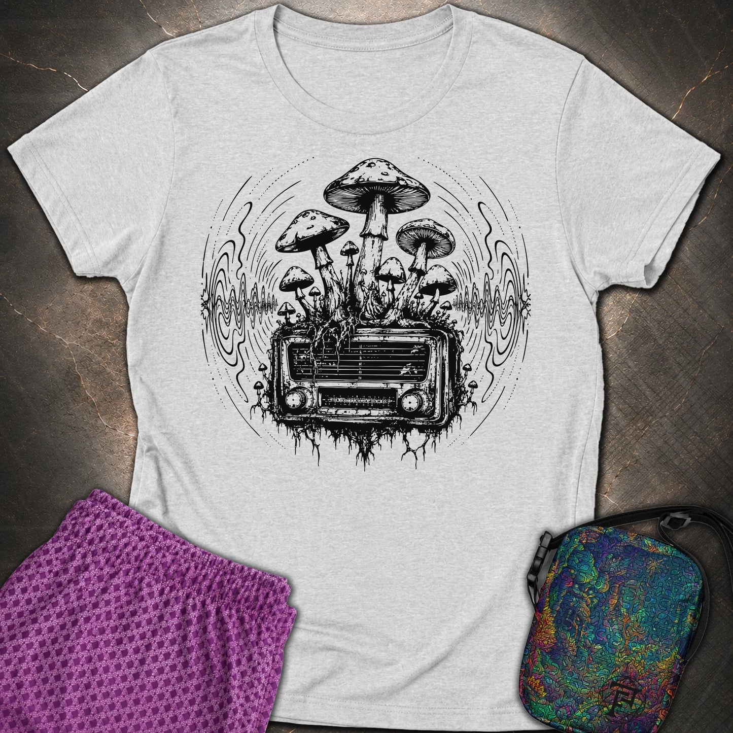 Mushroom Radio - Mushroom Radio Womens T-Shirt - RS Sport Grey