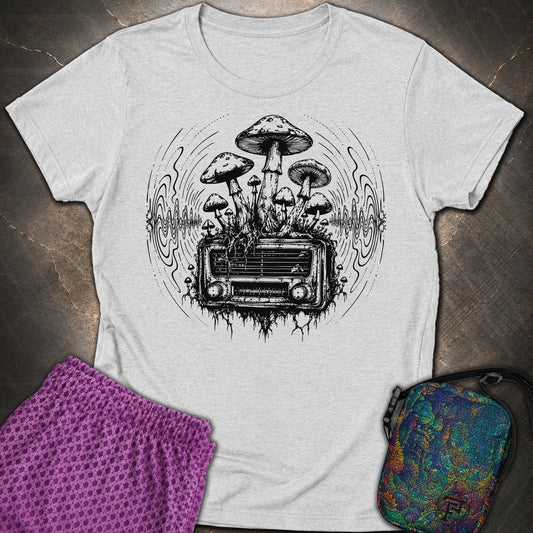 Mushroom Radio - Mushroom Radio Womens T-Shirt - RS Sport Grey