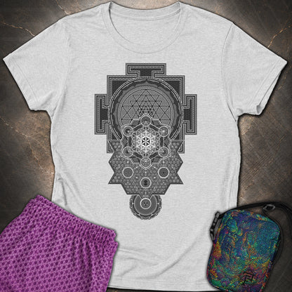Sri Yantra Intricate Sacred Patterns - Sri Yantra Intricate Sacred Patterns Womens T-Shirt - RS Sport Grey