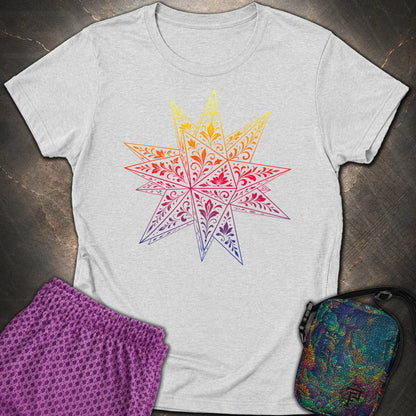 Colorful Stellated Dodecahedron - Colorful Stellated Dodecahedron Womens T-Shirt - RS Sport Grey
