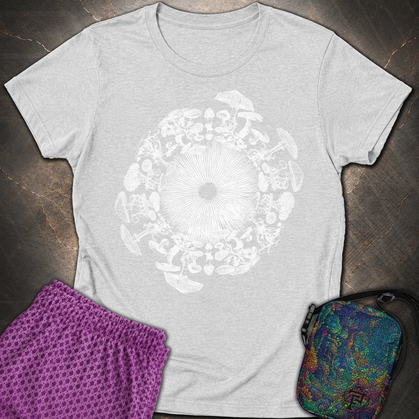 Mushroom Iris - Mushroom Iris Womens T-Shirt - RS Sport Grey