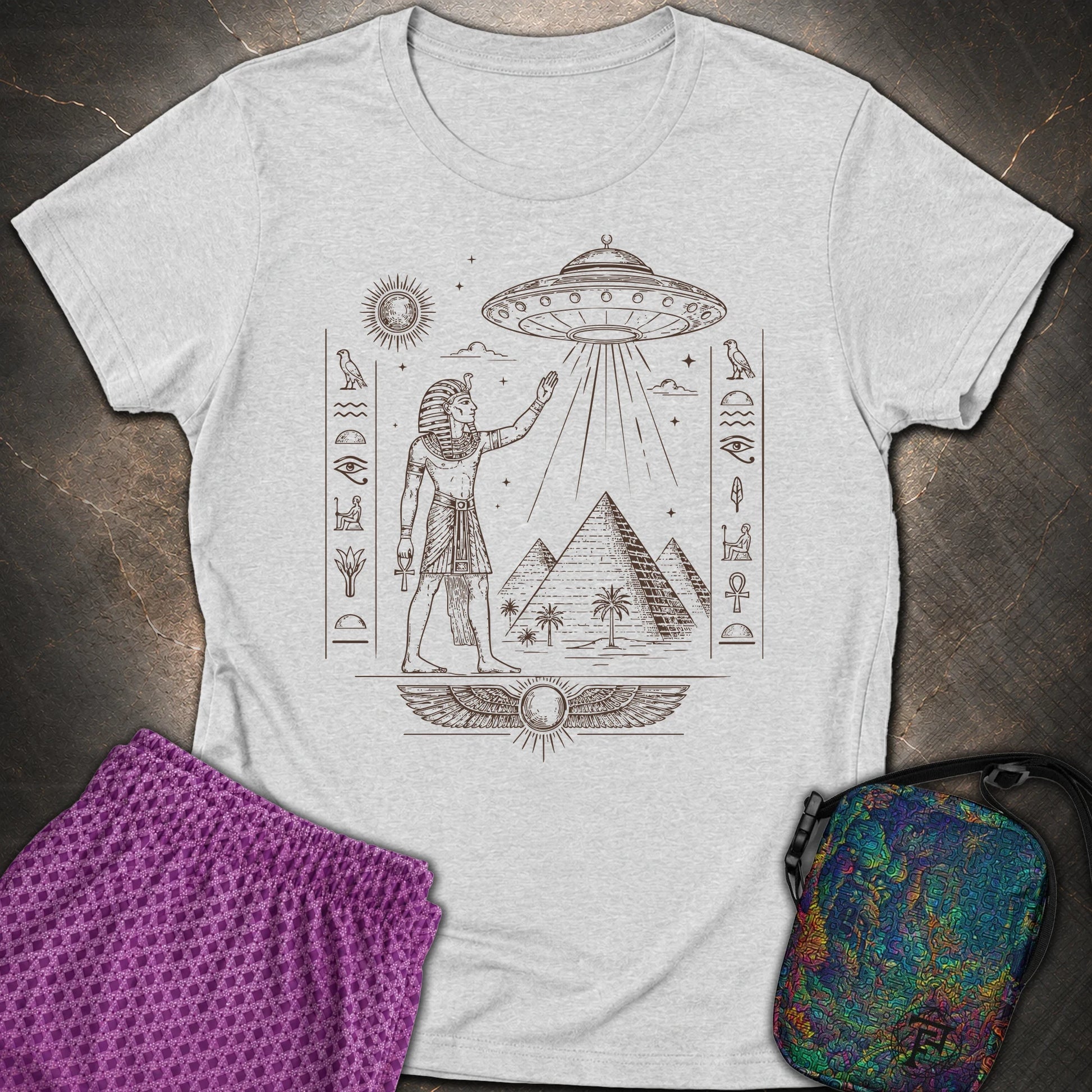 Pharaoh Beneath the Star Vessel - Pharaoh Beneath the Star Vessel Womens T-Shirt - RS Sport Grey