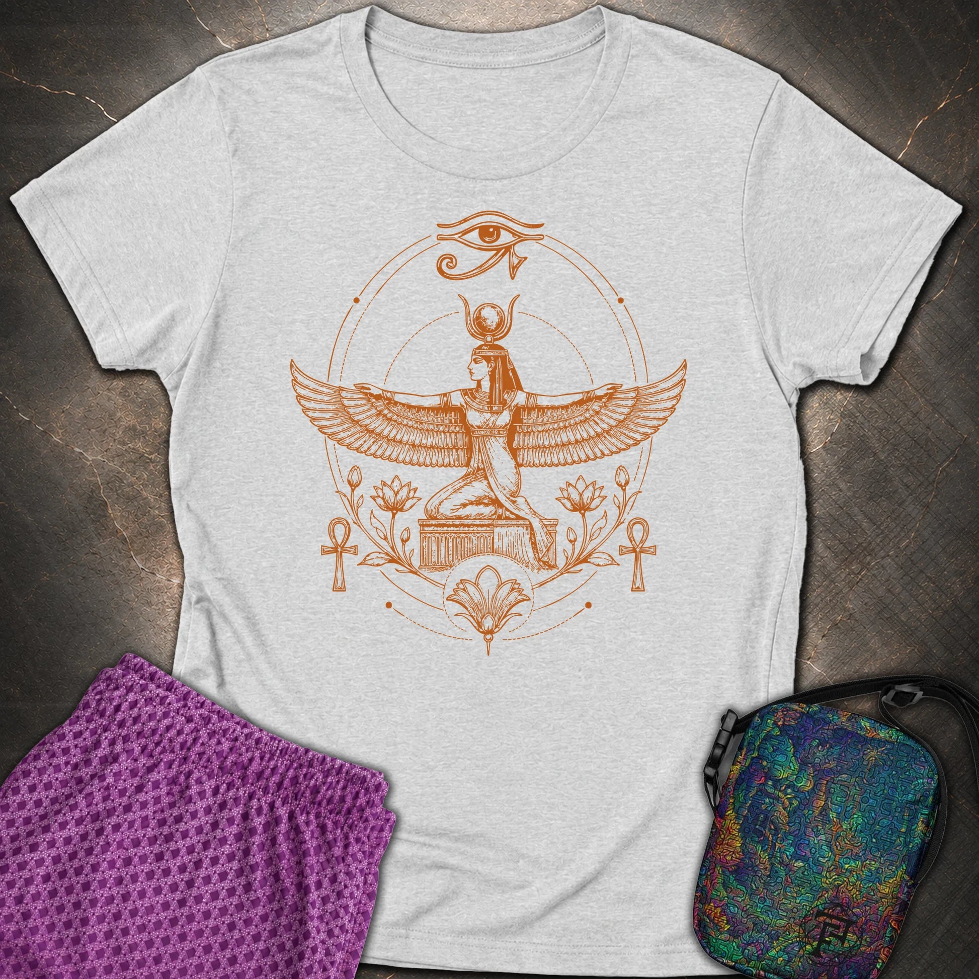 Winged Goddess of the Nile - Winged Goddess of the Nile Womens T-Shirt - RS Sport Grey