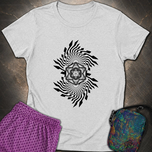Spiral Metatron T-Shirt - Spiral Metatron Womens T-Shirt - RS Sport Grey