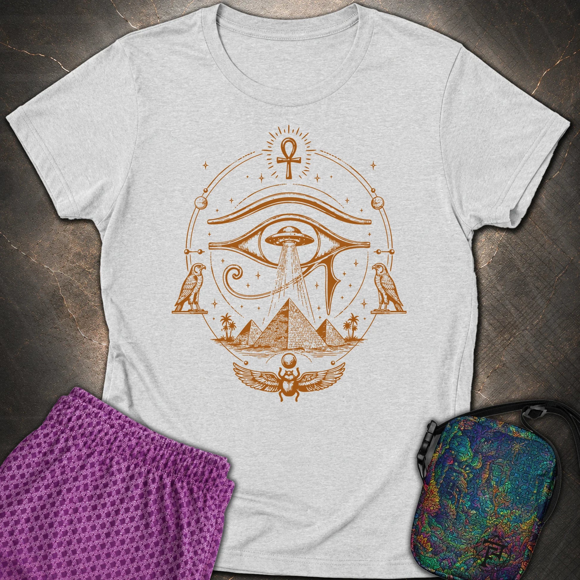 Ancient Eye Over Alien Pyramids - Ancient Eye Over Alien Pyramids Womens T-Shirt - RS Sport Grey