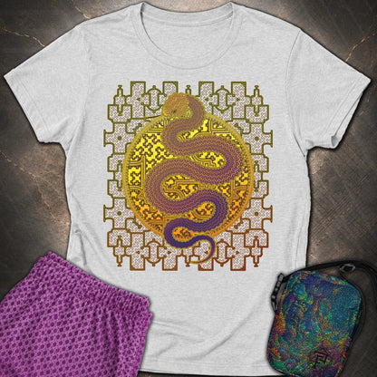 Shipibo Kene Cosmic Snake - Shipibo Kene Cosmic Snake Women's T-Shirt - RS Sport Grey