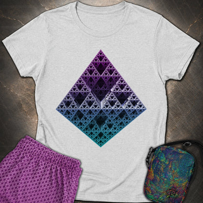 Sierpinski 3D Fractal T-Shirt - Sierpinski 3D Fractal Womens T-Shirt - RS Sport Grey