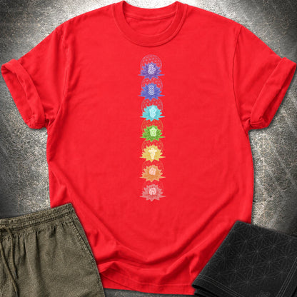 Lotus Flower Chakras T-Shirt - Lotus Flower Chakras T-Shirt - Red