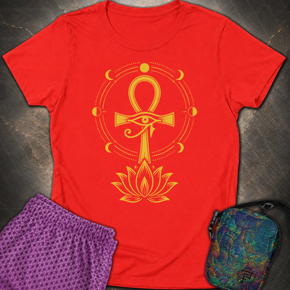 Eye of Life Above Lotus - Eye of Life Above Lotus Womens T-Shirt - Red