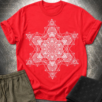 Metatron Fractal Star T-Shirt - Metatron Fractal Star T-Shirt - Red