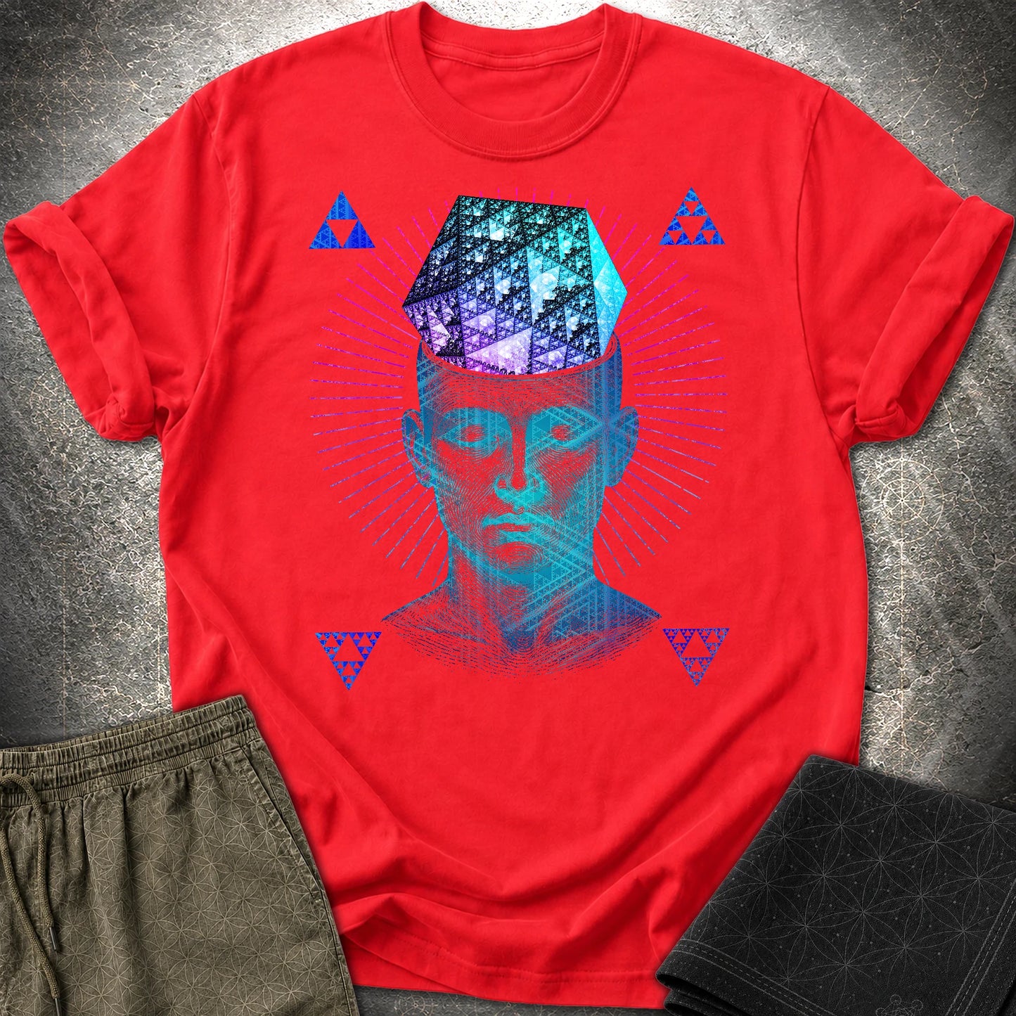 The Mathematitian Fractal Mind T-Shirt - The Mathematitian Fractal Mind T-Shirt - Red