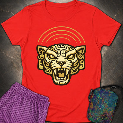 Mayan Jaguar - Mayan Jaguar Womens T-Shirt - Red