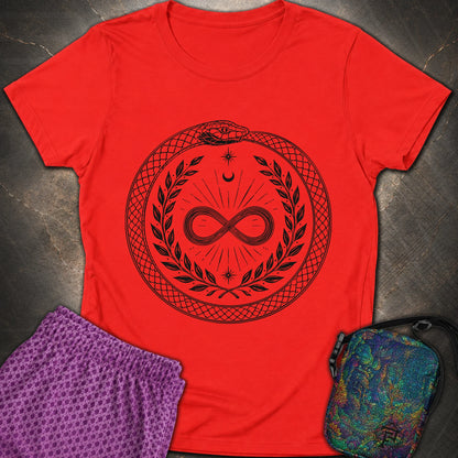 888 Ouroboros Infinity Unisex Womens T-Shirt - 888 Ouroboros Infinity Unisex Womens T-Shirt - Red