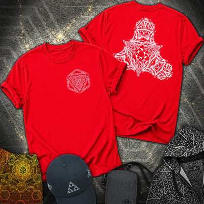 Organic Octahedron Geometry 2 Sided T-Shirt - Organic Octahedron Geometry 2 Sided T-Shirt - Red