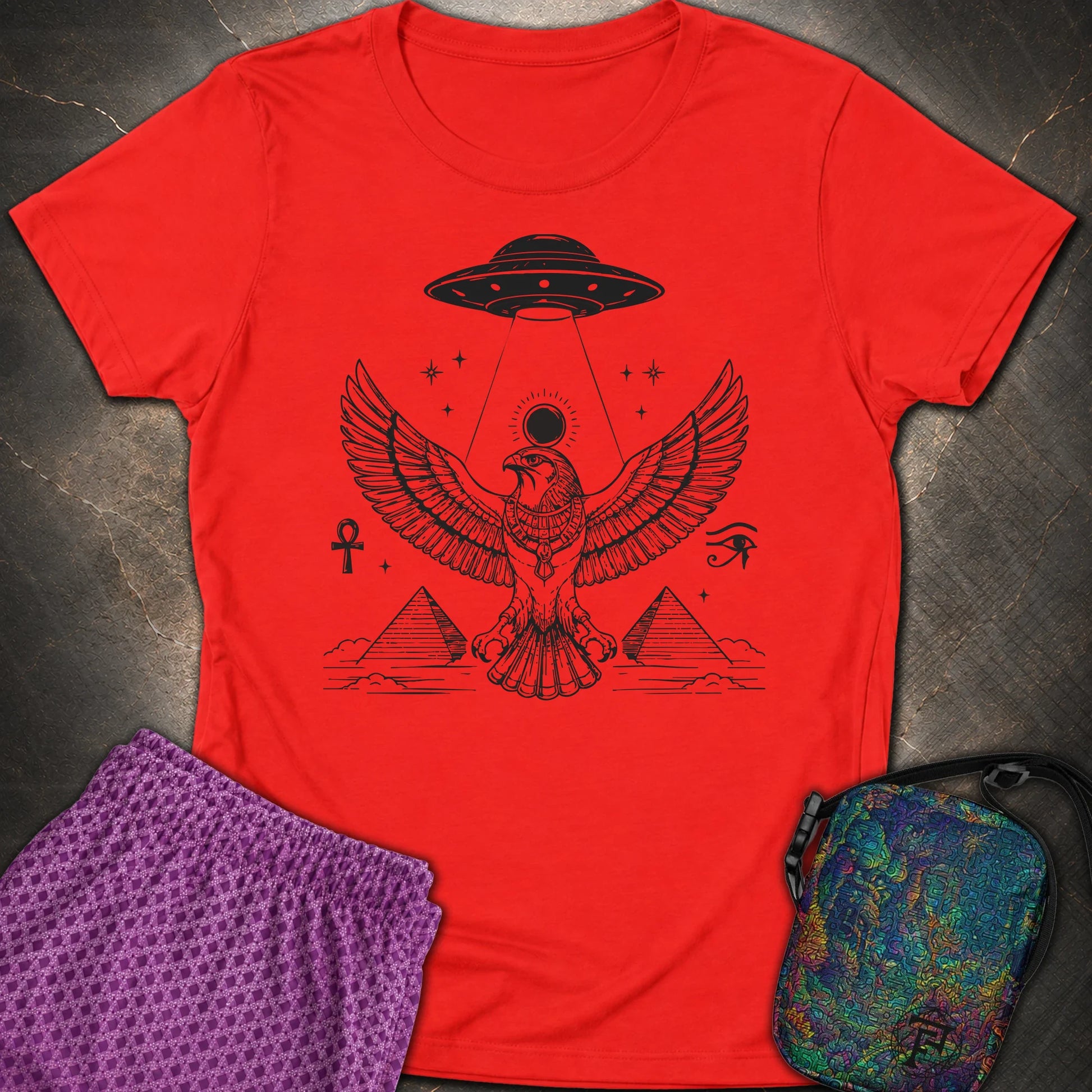 Shadow Falcon Under Alien Light - Shadow Falcon Under Alien Light Womens T-Shirt - Red