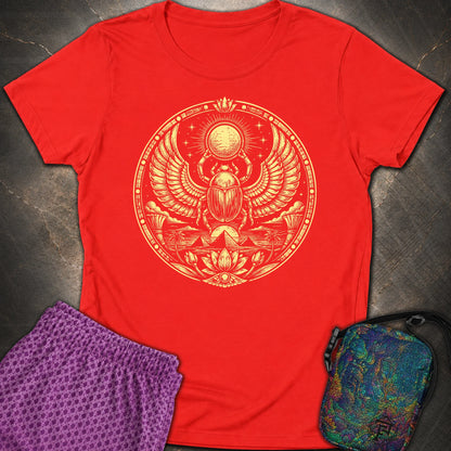 Winged Scarab of the Sun - Winged Scarab of the Sun Womens T-Shirt - Red