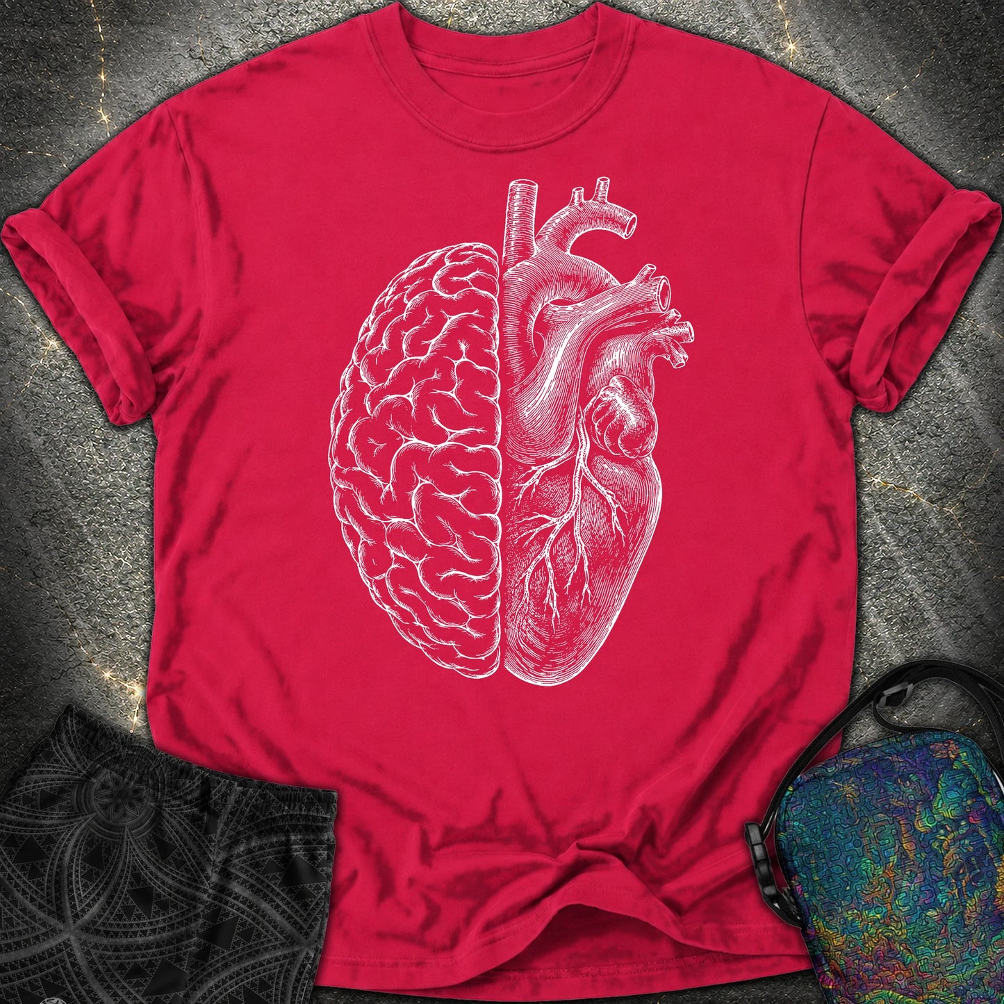 Heart Brain Comfort T-Shirt - Heart Brain Comfort T-Shirt - Red
